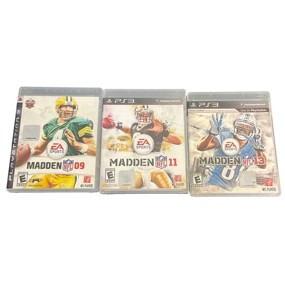 Playstation 3 Lot of 3 Madden 9, 11, 13 Complete in Box One Sealed
